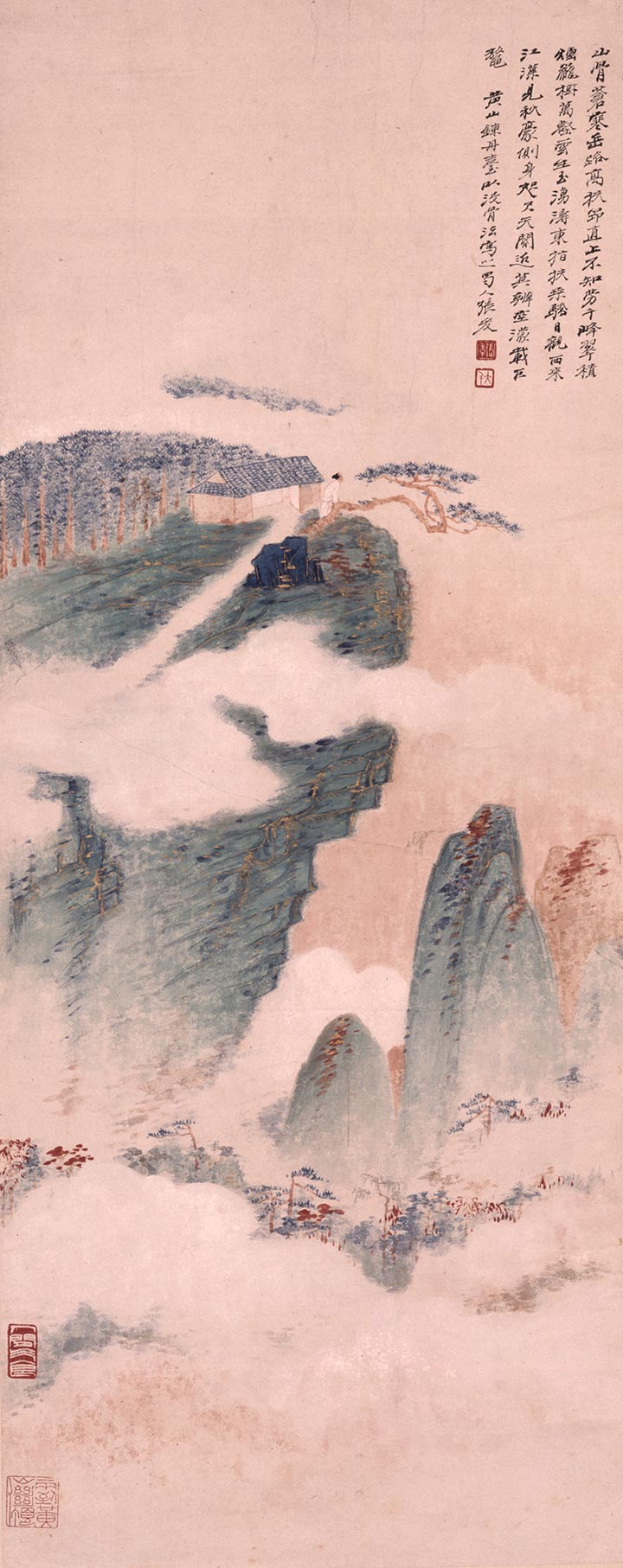 擬沒骨法寫黃山煉丹臺